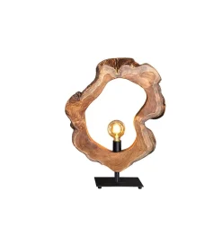 Invicta Interior - przedsprzedaż Lampa stołowa MIKO 55 cm drewno teak