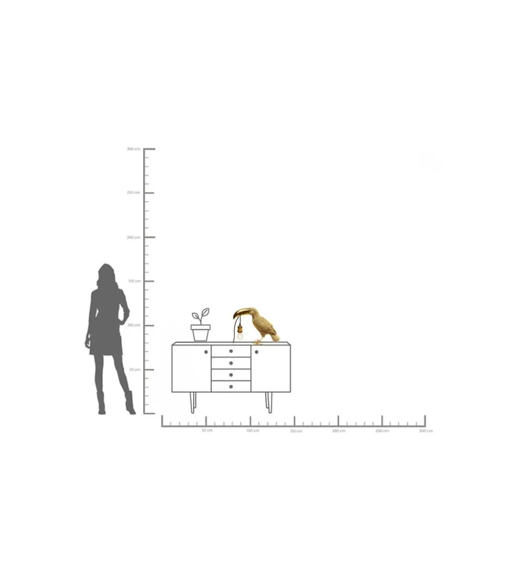 KDesign Lampa stołowa TOUCAN 42 cm złota