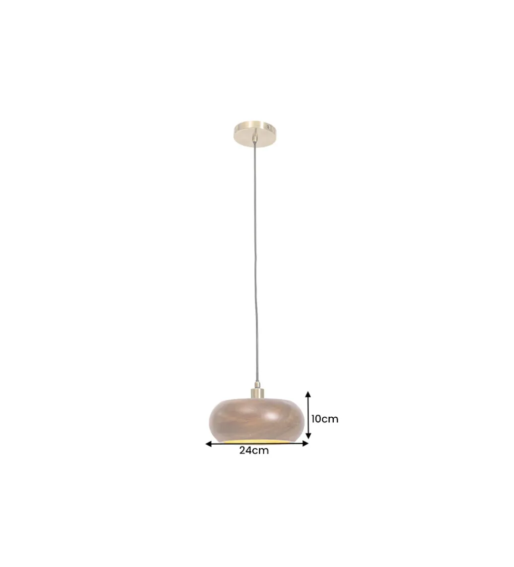 Invicta Interior - przedsprzedaż Lampa wisząca ALVA 25 cm drewno akacja