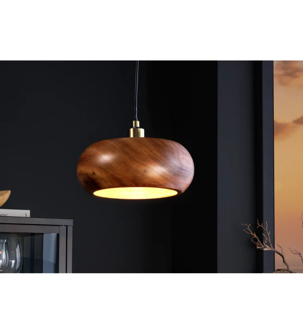 Invicta Interior - przedsprzedaż Lampa wisząca ALVA 25 cm drewno akacja