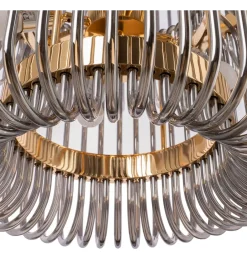 DENZO Lampa wisząca CELINK 80 cm złoto szara