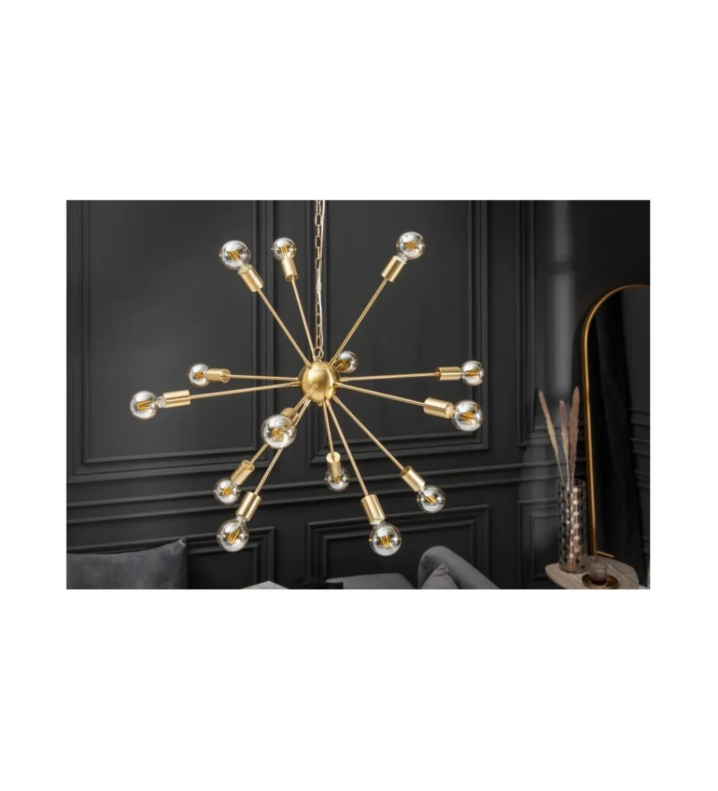 Invicta Interior - przedsprzedaż Lampa wisząca FIREWORKS 85 cm złota
