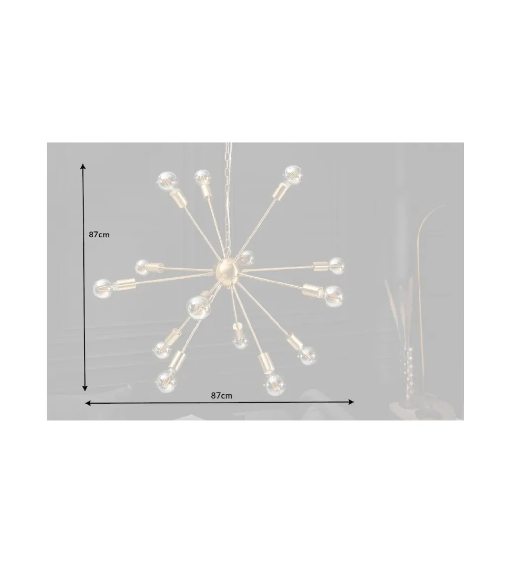 Invicta Interior - przedsprzedaż Lampa wisząca FIREWORKS 85 cm złota