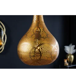 Invicta Interior - przedsprzedaż Lampa wisząca ORIENT LIVING 50 cm ze złotym dekorem