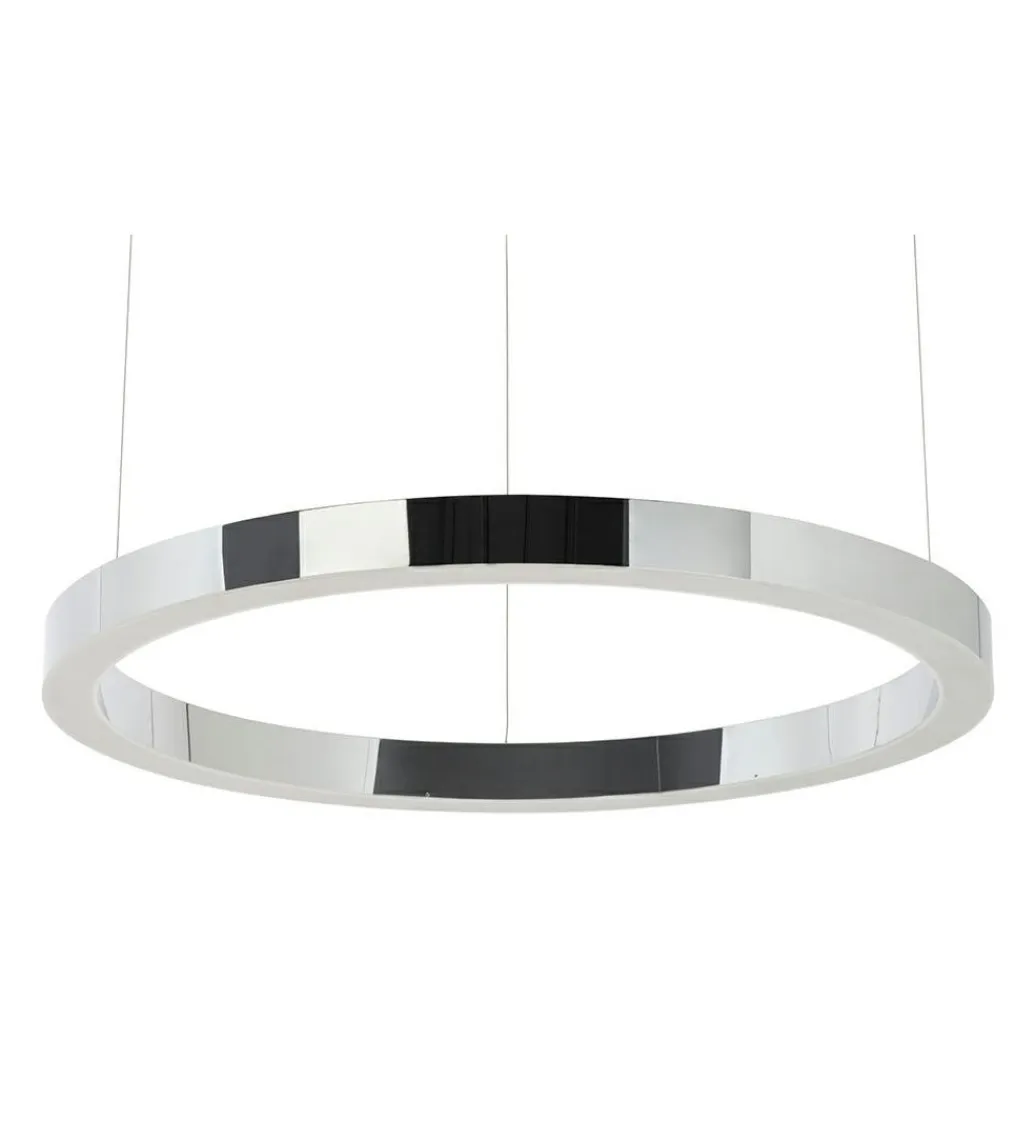 Zona-Design Lampa wisząca RING 80 cm srebrna
