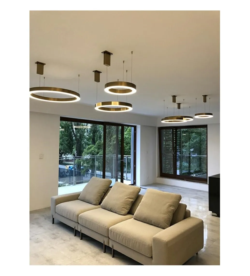 Zona-Design Lampa wisząca RING 60 cm złota