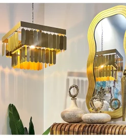 Exclusivas Lampa wisząca TECHO 40 cm złota