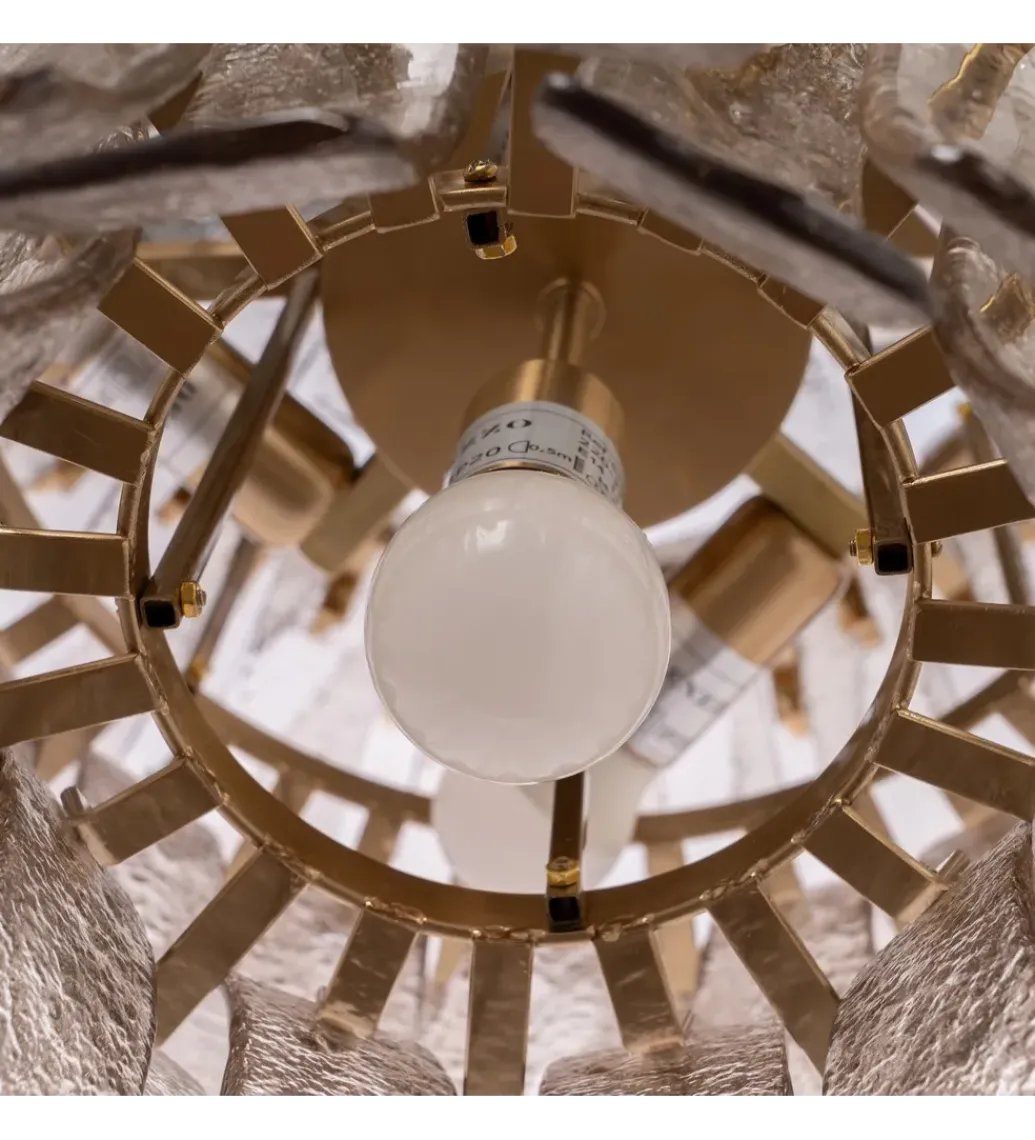 DENZO Lampa wisząca TEGOR 53 cm szare szkło