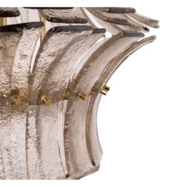 DENZO Lampa wisząca TEGOR 53 cm szare szkło