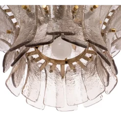 DENZO Lampa wisząca TEGOR 53 cm szare szkło
