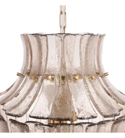 DENZO Lampa wisząca TEGOR 53 cm szare szkło