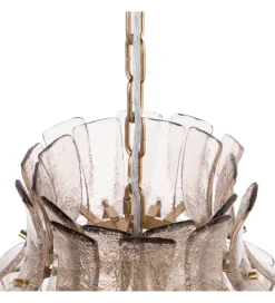 DENZO Lampa wisząca TEGOR 53 cm szare szkło