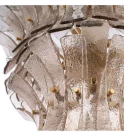 DENZO Lampa wisząca TEGOR 53 cm szare szkło