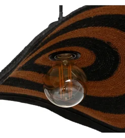 Zona-Design Lampa wisząca WRENKMA 60 cm pomarańczowo czarna