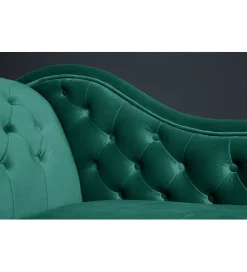Invicta Interior Leżanka BRIGIDA Chesterfield szmaragdowo zielony aksamit