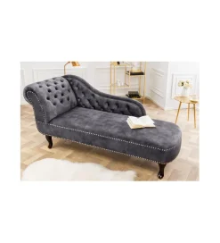 Invicta Interior Leżanka Chesterfield BRIGIDA 170 cm szara