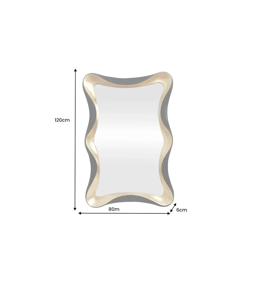 Invicta Interior - przedsprzedaż Lustro ALICE 120 cm czarne złote