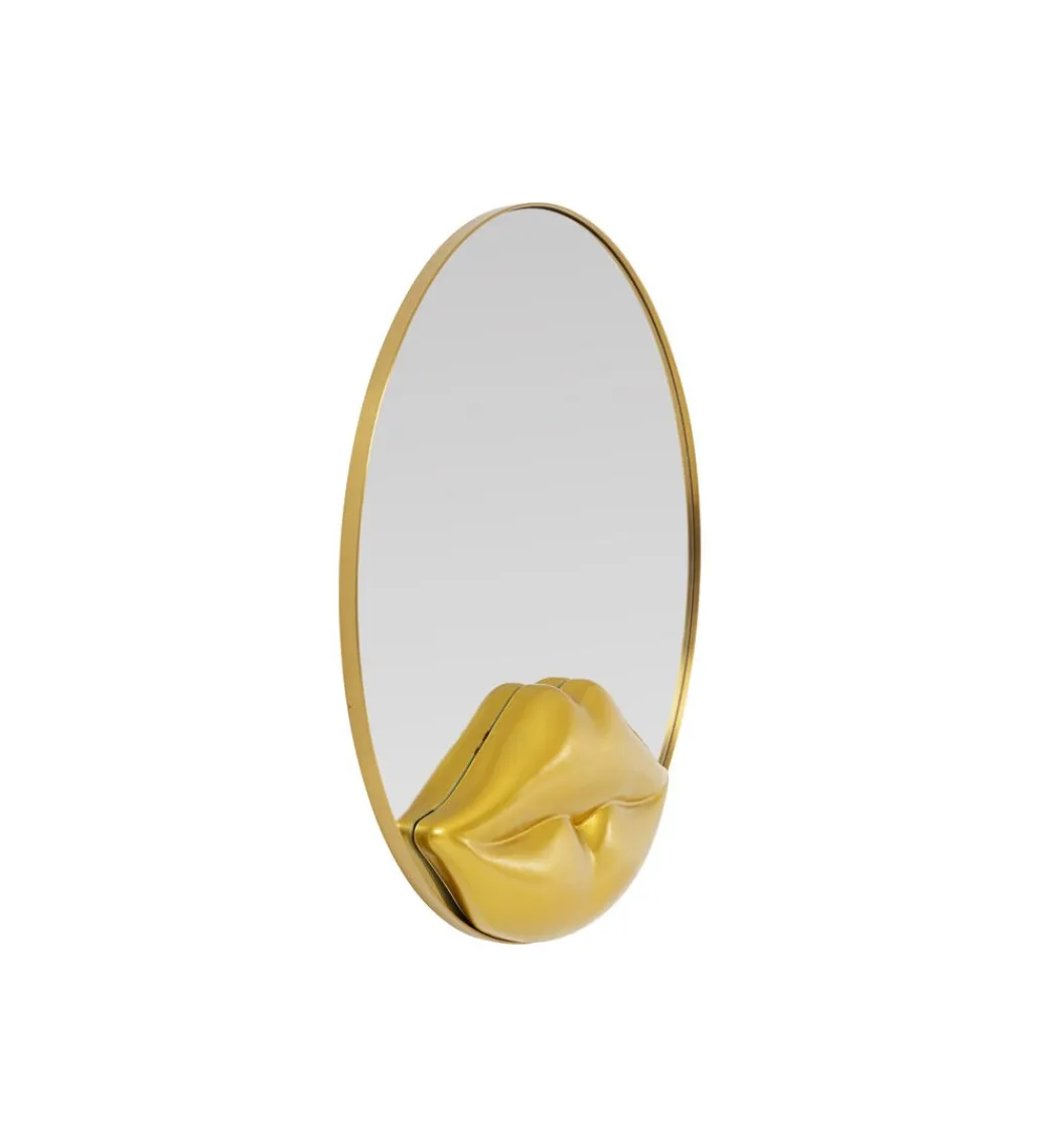 KARE Lustro LIPS 100 cm złote