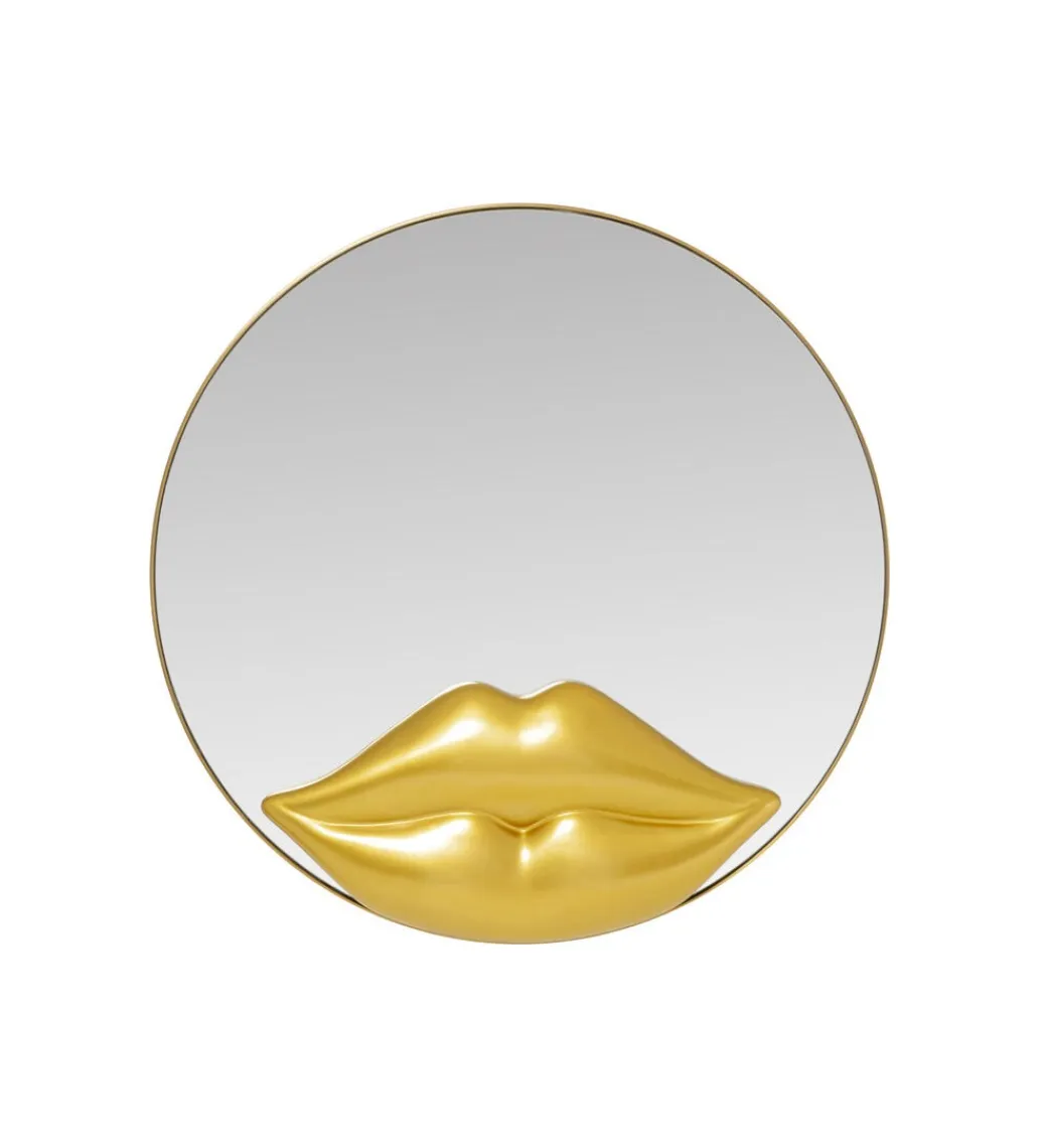 KARE Lustro LIPS 100 cm złote