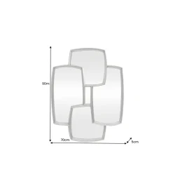 Invicta Interior Lustro QUADRA 90 cm srebrny