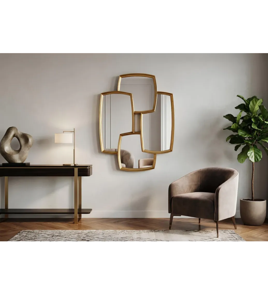 Invicta Interior Lustro QUADRA 90 cm złota