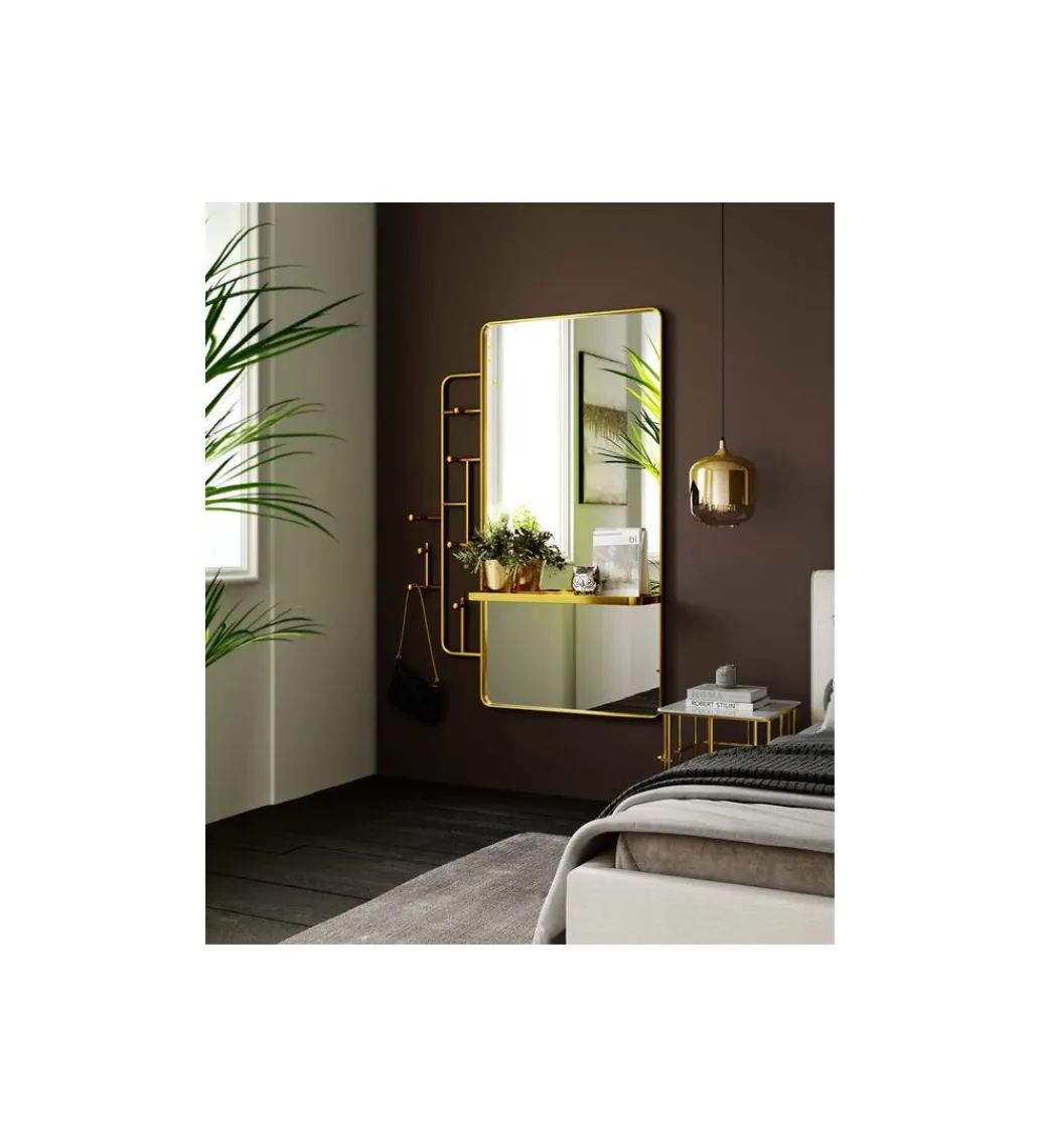 KDesign Lustro wieszak TRISTAN 150 x 76 cm złote