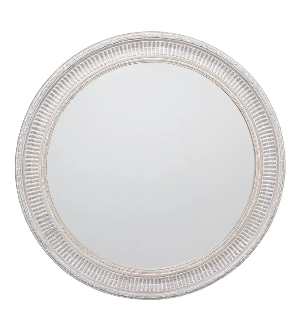 Zona-Design Lustro wiszące DEAY 80 cm drewno paulowni szare