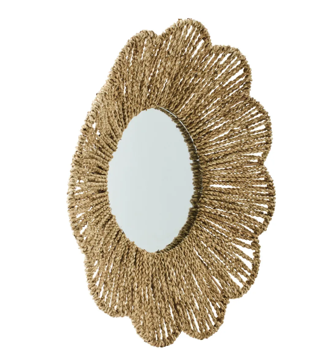J-Line Lustro wiszące RAFFIA 50 cm naturalne