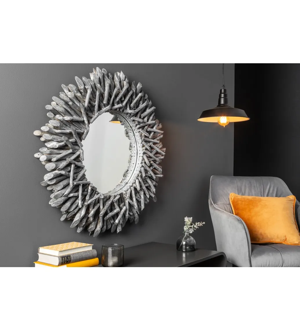 Invicta Interior Lustro wiszące Riverside 80 cm szare