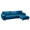Invicta Interior Narożnik Canis Velvet 260 cm ciemnoniebieski aksamit