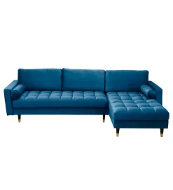 Invicta Interior Narożnik Canis Velvet 260 cm ciemnoniebieski aksamit