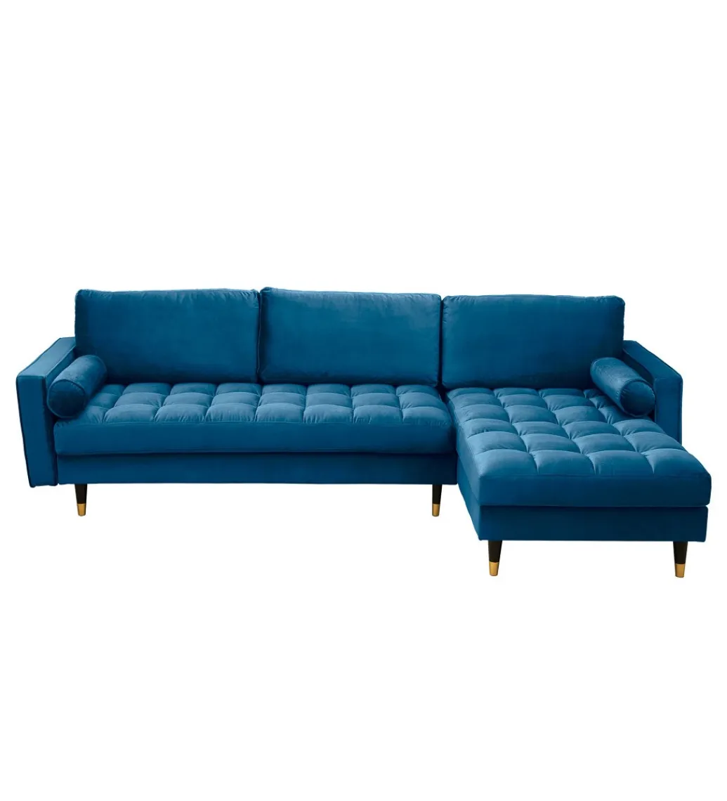 Invicta Interior Narożnik Canis Velvet 260 cm ciemnoniebieski aksamit