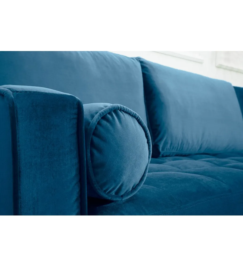 Invicta Interior Narożnik Canis Velvet 260 cm ciemnoniebieski aksamit