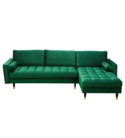 Invicta Interior Narożnik CANIS velvet  260 cm ciemnozielony