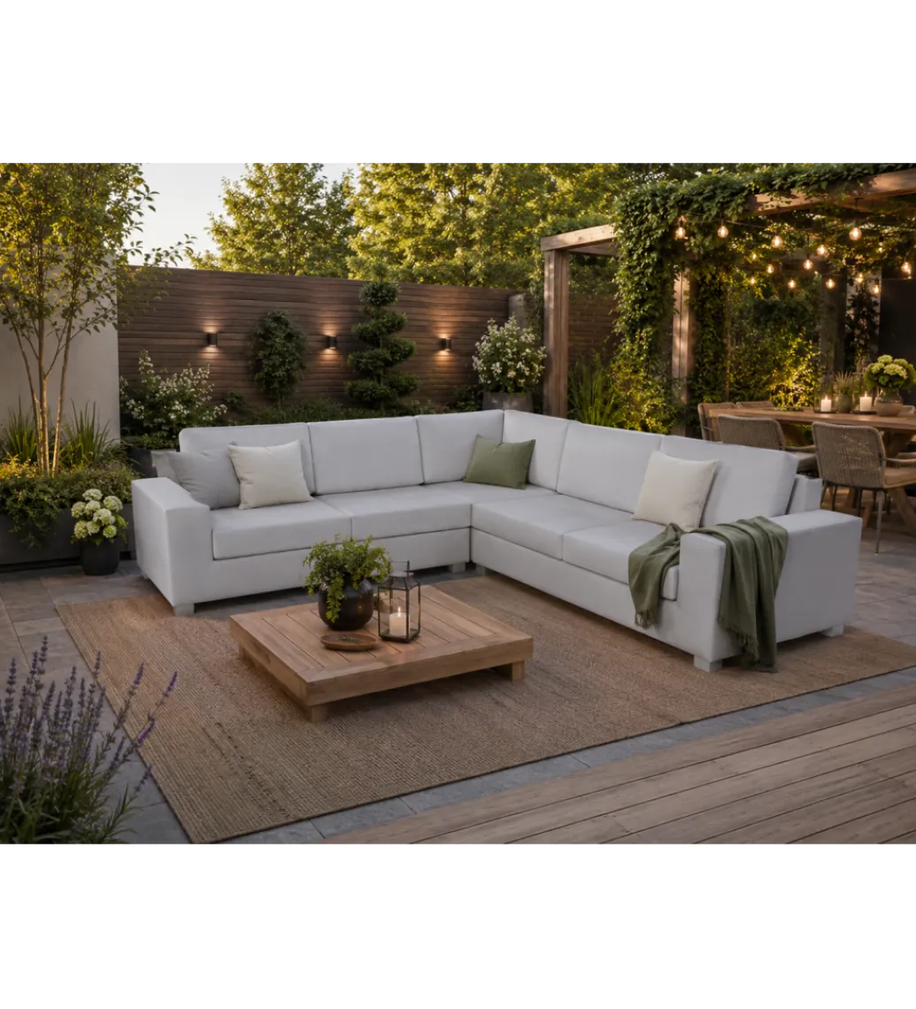 Zona-Design Narożnik ogrodowy IONO 253 cm jasnoszara