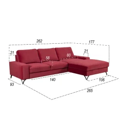 Comforteo Narożnik rozkładany MAKO Flavio MINI 264 cm z funkcją spania