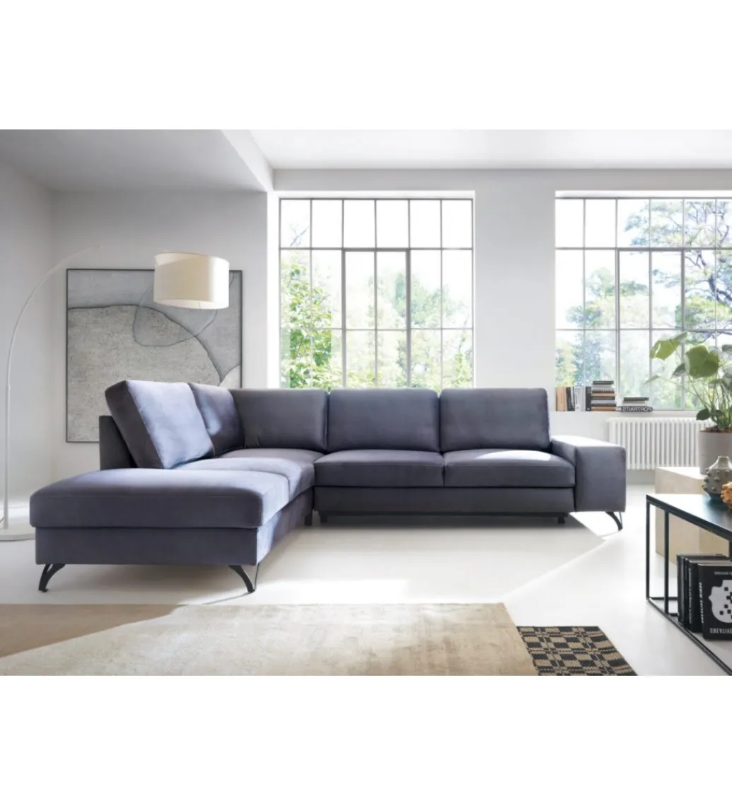 Comforteo Narożnik rozkładany MAKO Flavio MINI L 255 cm z funkcją spania