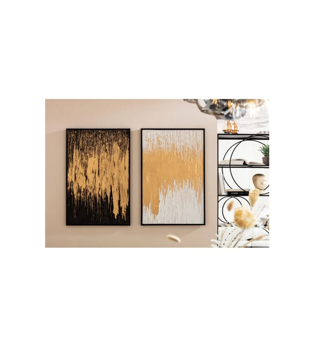 KDesign Obraz Abstract 80 cm x 120 cm złoto czarny