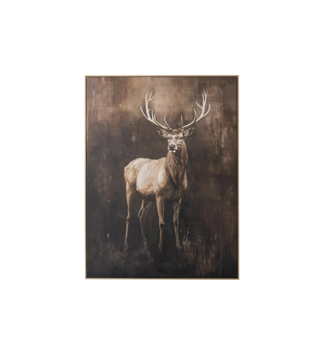 J-Line Obraz DEER 120 x 80 cm brązowy