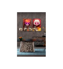 KDesign Obraz FANCY RED LADY LED 120 x 80 cm
