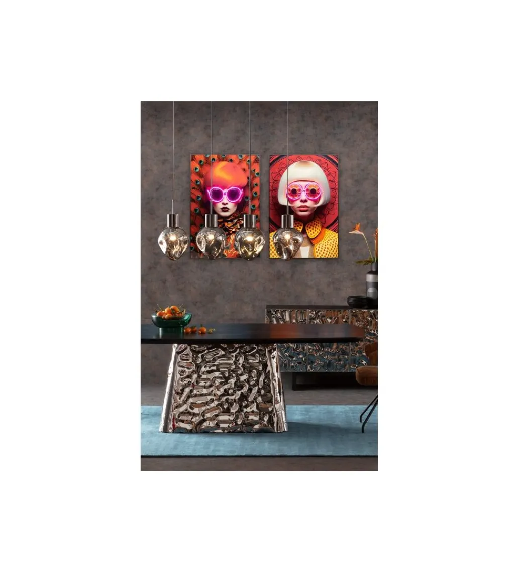 KDesign Obraz FANCY RED LADY LED 75 x 55 cm