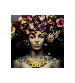 KDesign Obraz Flower Art Lady 120 cm x 120 cm
