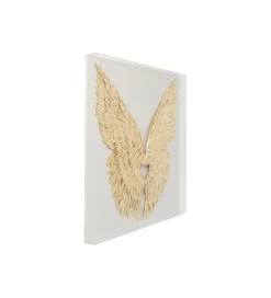 KDesign Obraz GOLD WINGS 120 x 120 cm biało złoty