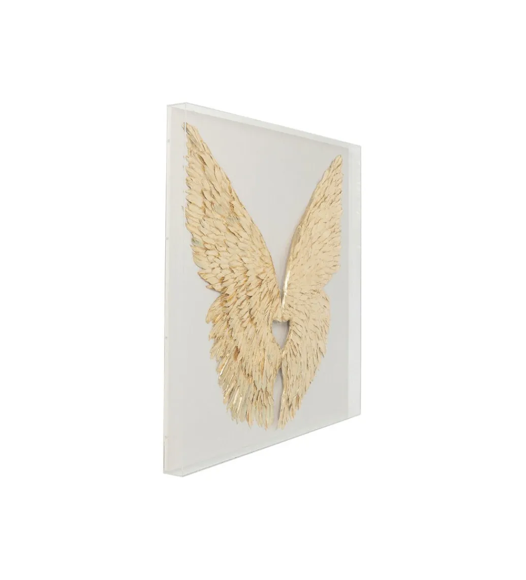 KDesign Obraz GOLD WINGS 120 x 120 cm biało złoty