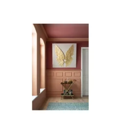 KDesign Obraz GOLD WINGS 120 x 120 cm biało złoty