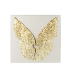 KDesign Obraz GOLD WINGS 120 x 120 cm biało złoty