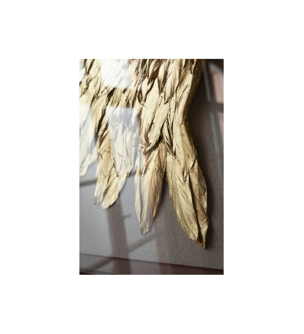 KDesign Obraz GOLD WINGS 120 x 120 cm biało złoty