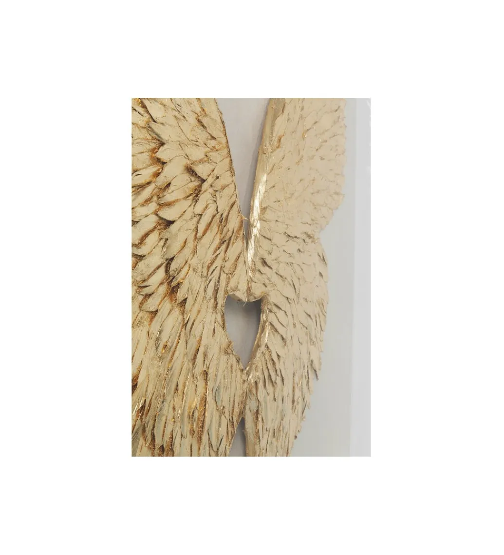 KDesign Obraz GOLD WINGS 120 x 120 cm biało złoty