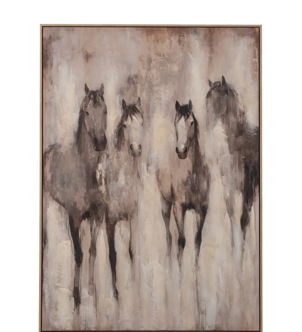 J-Line Obraz HORSE 142 x 102 cm beżowy