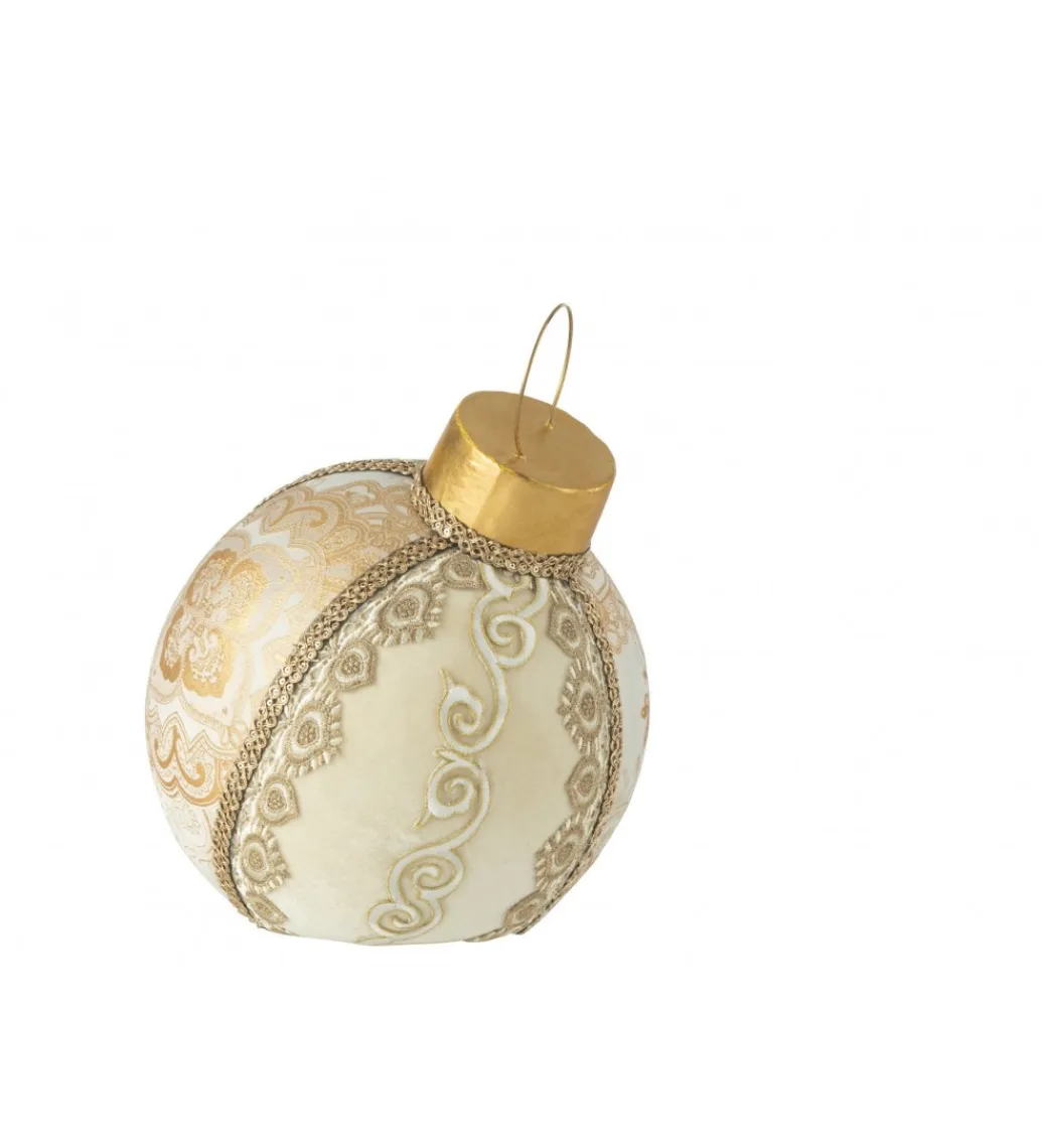 J-Line Ozdoba Bauble 23 cm biało złota